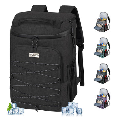 BAVGRED Cooler Backpack Insulated Leak Proof 30 Cans for Men Women,Waterproof Soft Cooler Bag，Lightweight Ice Chest Lunch Backpack for Beach Camping Picnic Travel Worksite Fishing